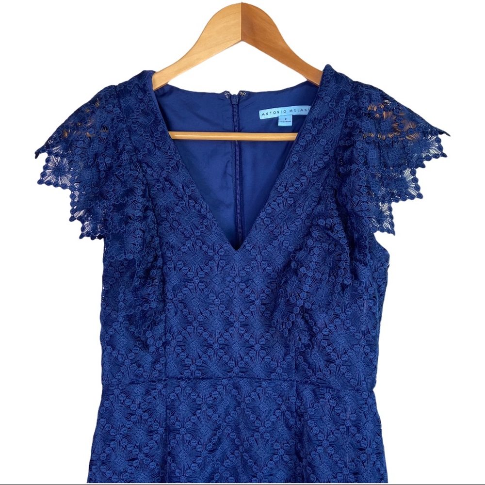 Antonio Melani Bella Navy Lace Midi Dress - Picture 3 of 10